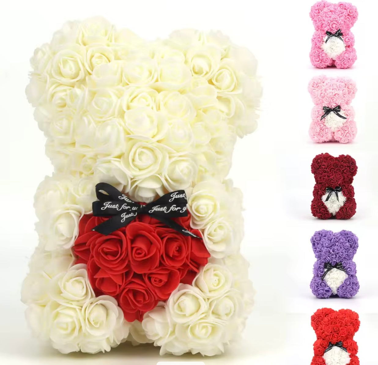 Rose Bears with Hearts