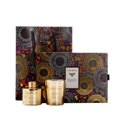 Luxury Gold Candle & Reed Diffuser Gift Set