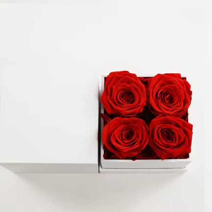 Eternal Preserved Roses in Luxury White Box – Lasts 1–3 Years