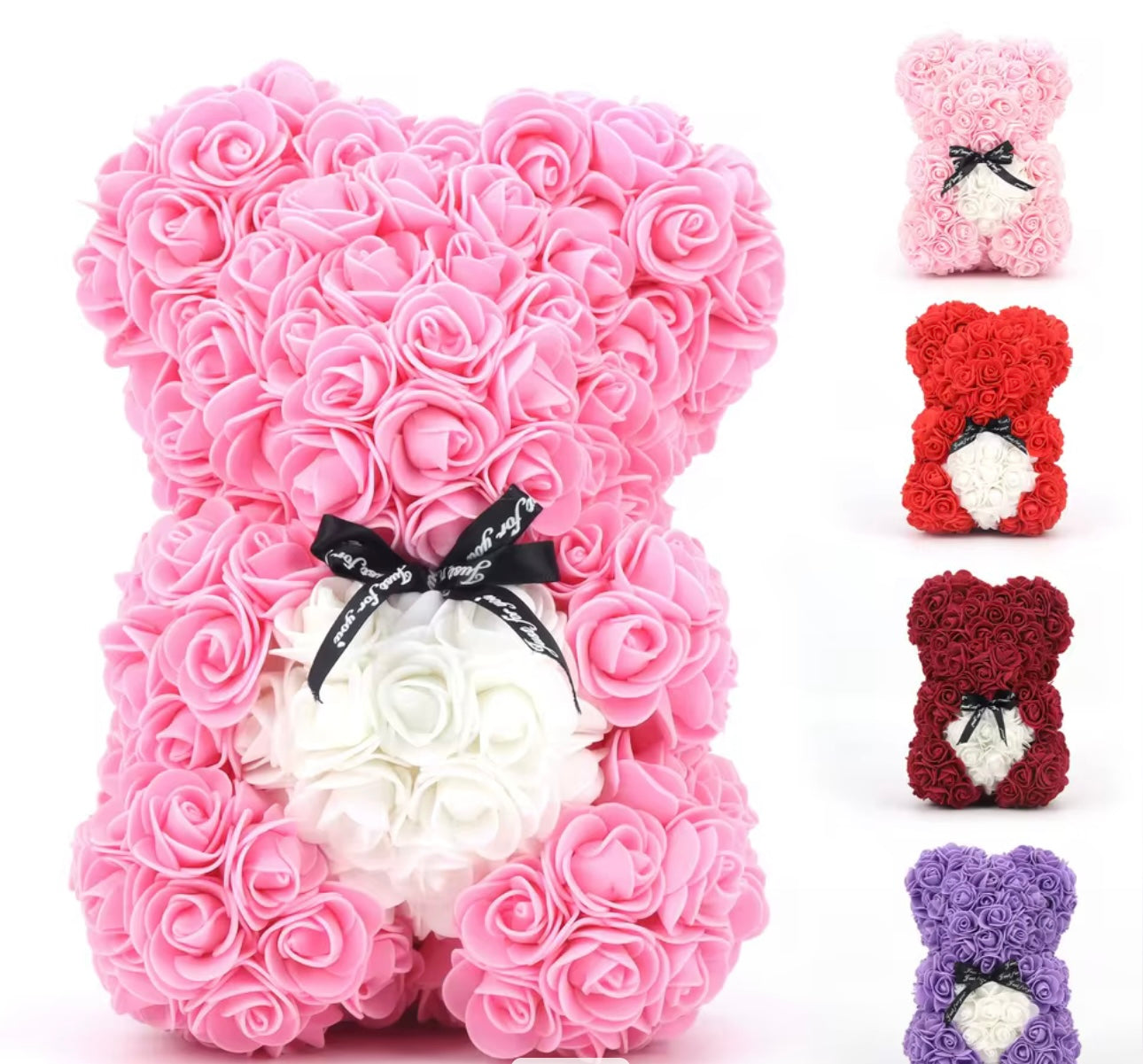 Rose Bears with Hearts