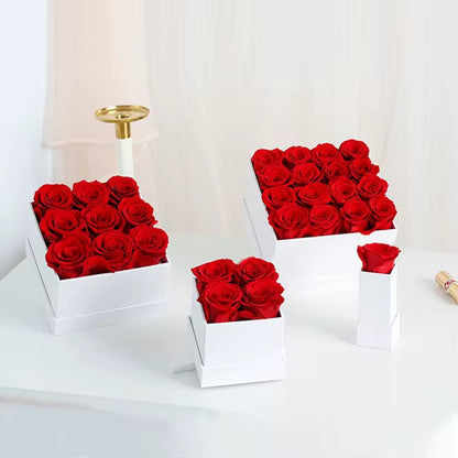 Eternal Preserved Roses in Luxury White Box – Lasts 1–3 Years