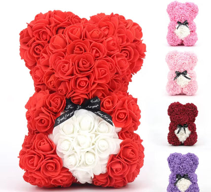Rose Bears with Hearts