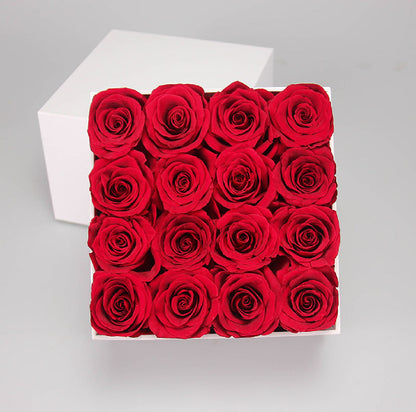 Eternal Preserved Roses in Luxury White Box – Lasts 1–3 Years