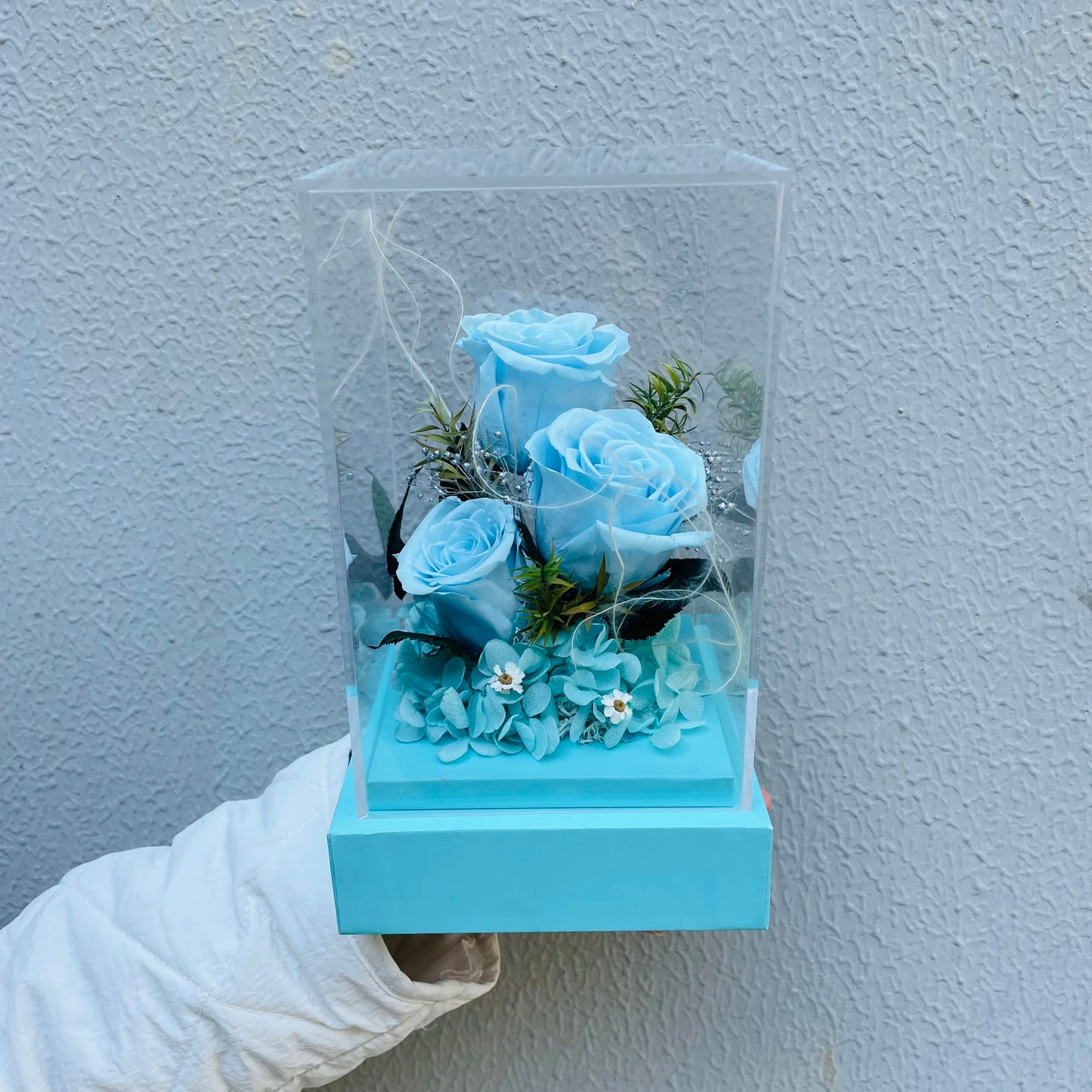 Preserved Roses In Acrylic Gift Box