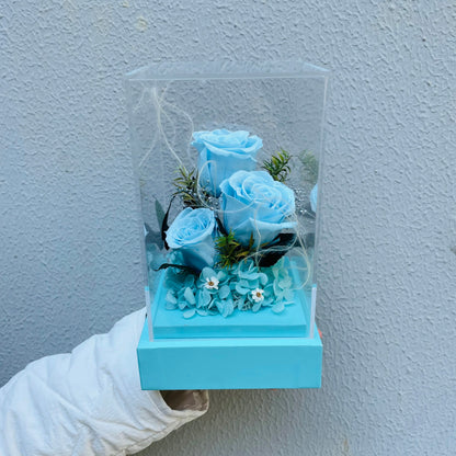 Preserved Roses In Acrylic Gift Box