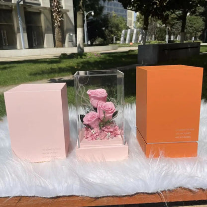 Preserved Roses In Acrylic Gift Box