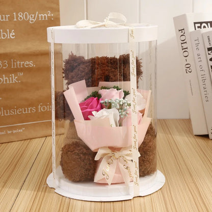Plush Bear with Flower Bouquet