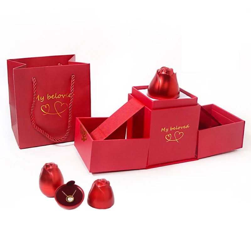 Metal Rose jewellery Box