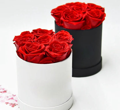 Preserved Red Roses In white Box